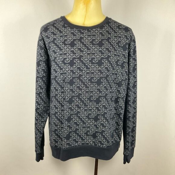 SOVEREIGN CODE Los Angeles Geometric Cube Sweatshirt Crewneck Black Wh Men’s XL - Picture 1 of 7